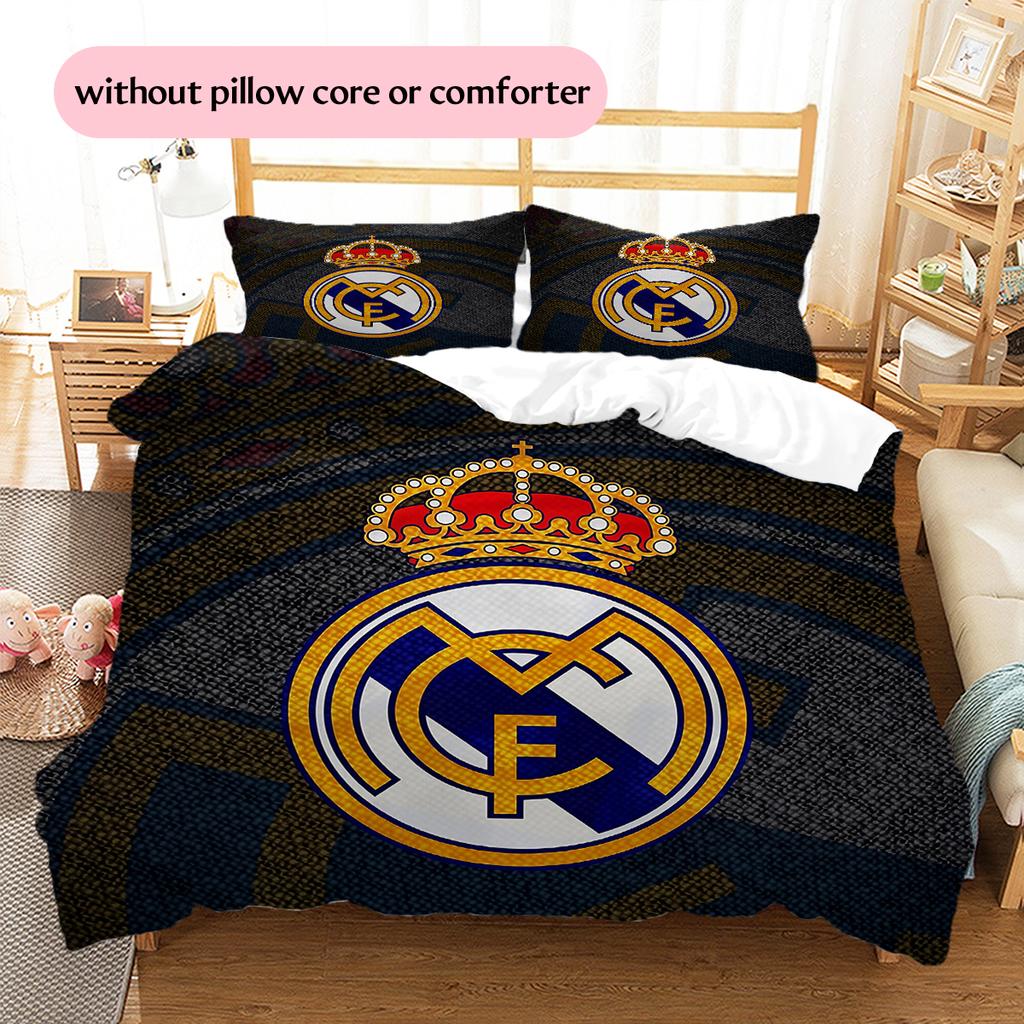 Madrid teamlogo Patroon Beddengoed Huisdecoratie Verjaardagscadeau (1 dekbedovertrek + 2 kussenslopen, zonder binnenkussen)