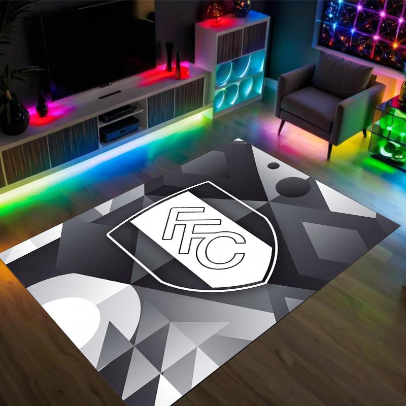 Fulham Football Design Crystal Velvet Carpet Cozy Non?Slip Printed Rug For Bedroom Living Room Entrance