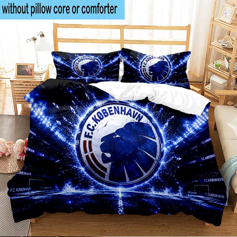 Copenhagen Lion Emblem 3PCS Print Bedding Set, Includes A Duvet Cover and Two Pillowcases for Bedroom, Dormitory, Suitable for All Seasons