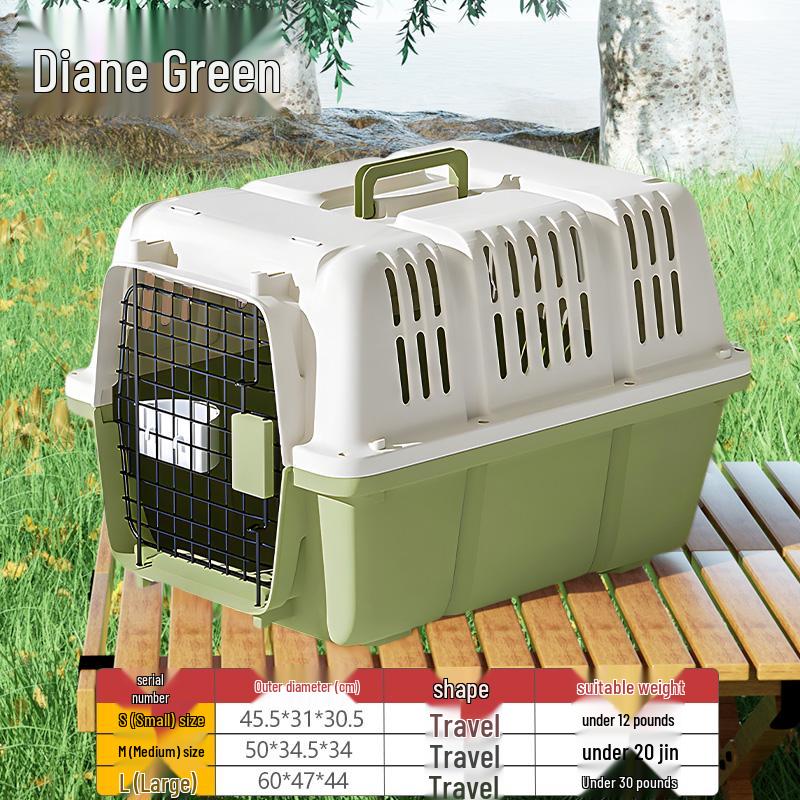 Portable Pet Carrier Cage for International Air Travel - Suitable for Cats and Small to Large Dogs