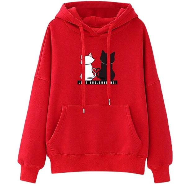 Women's Fashion Cate Hoodies Casual 