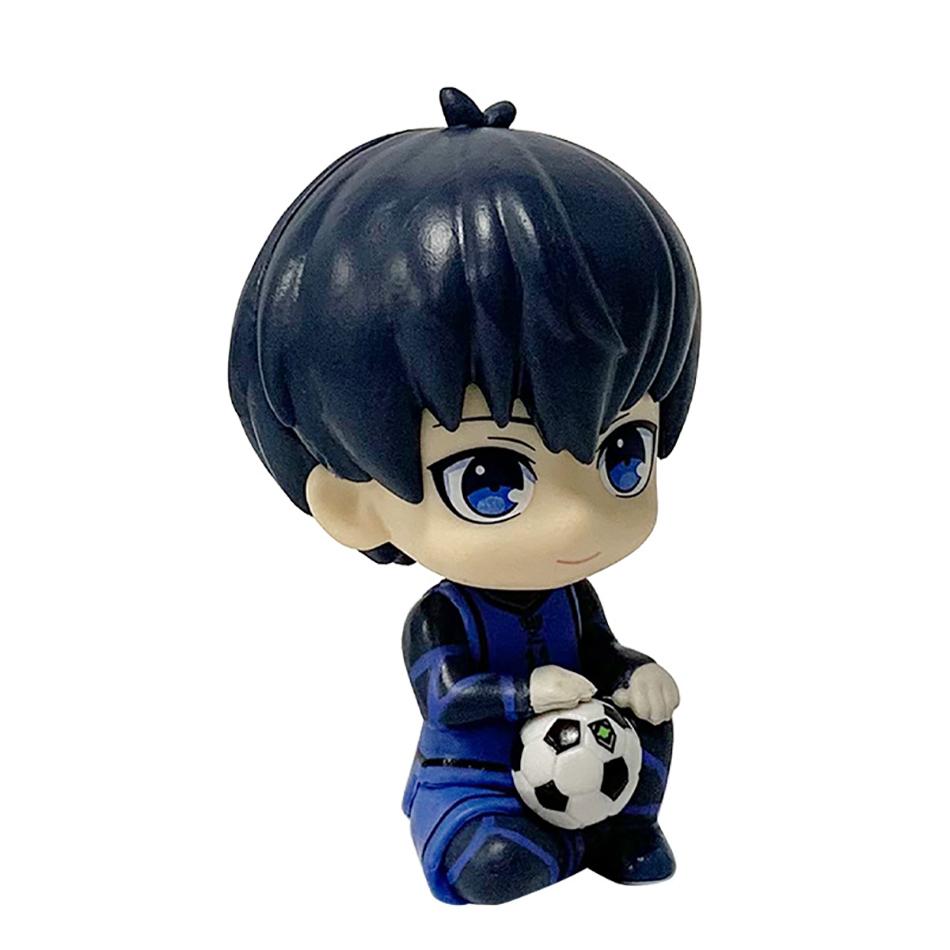 10cm Blue Lock Gk Anime Figure Nagi Seishiro Isagi Yoichi Q-Version Kawaii Cute Sitting Pose Model Statue Kid Desktop Decoration