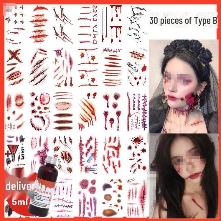 Halloween Kids' Waterproof Cartoon Tattoo Stickers - Cute Pumpkin, Ghost, and Skull Designs for Face Makeup