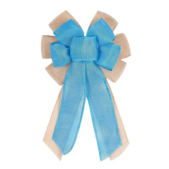 

Украшение бантом деревенский бант-узел декор для вечеринки тканевый декоративный венок бант для фермерского дома двери стены заборы свадьба синий