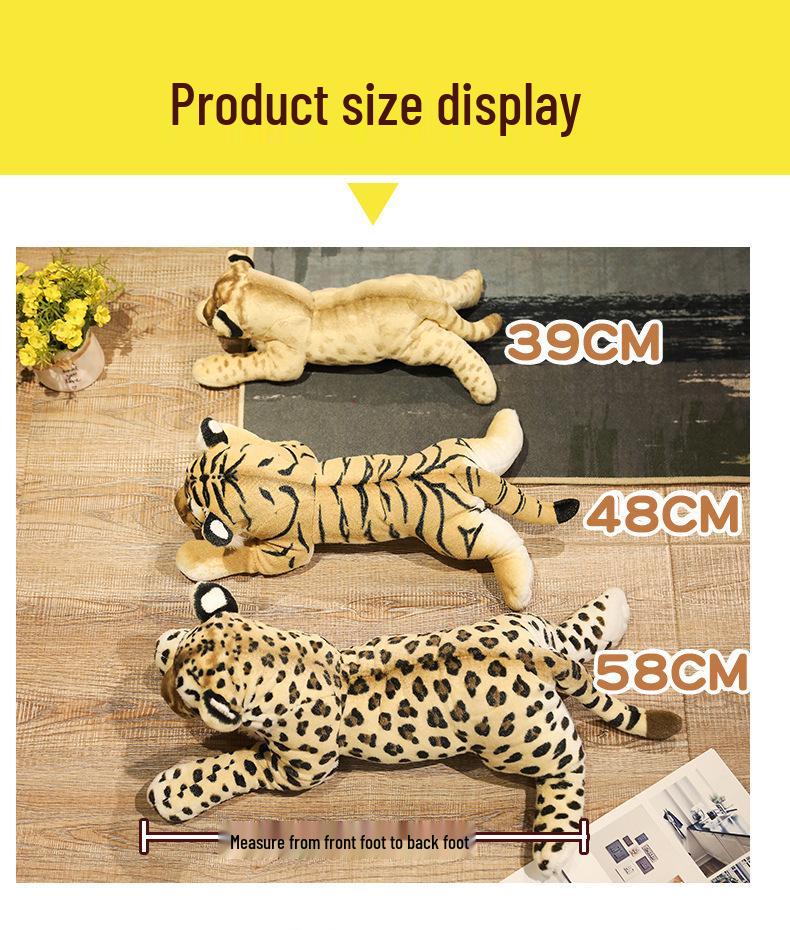 Plush Animal Toys: Tiger, Leopard, Golden Leopard, Lion Dolls for Home Decoration