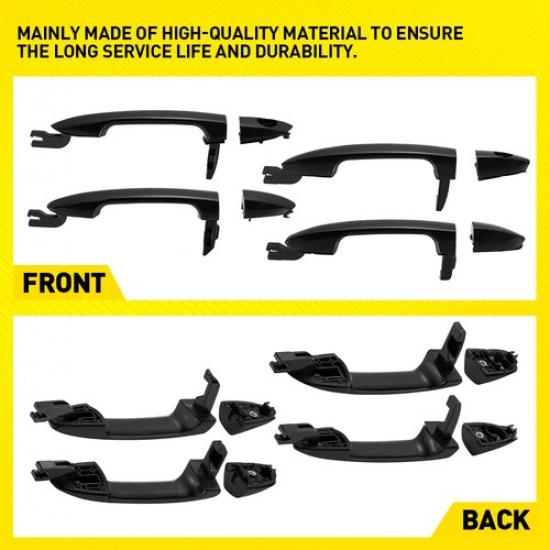 4PCS Exterior Door Handles 2004-2009 Black For Kia Front Spectra Rear Left Right
