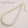 [VINGTAINE] VINGTAINE Necklace Cotton Pearl Short 10mm Choker Kiska C3268A White