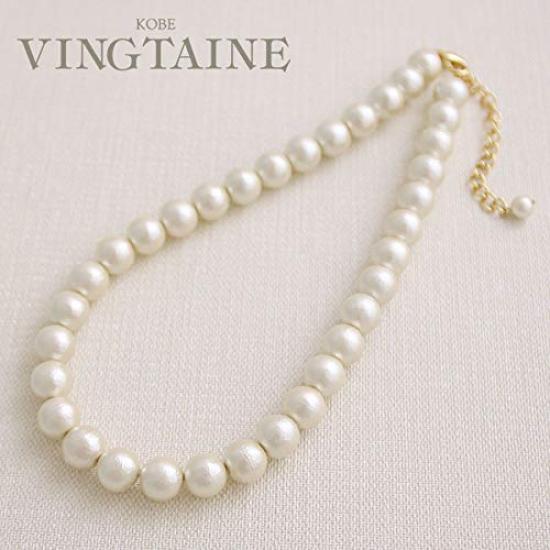 [VINGTAINE] VINGTAINE Necklace Cotton Pearl Short 10mm Choker Kiska C3268A White