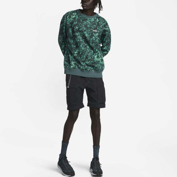 Nike Therma-FIT Tuff Logo Print Crew Neck Sweatshirt Unisex Tops Spring-Green DV9101-363