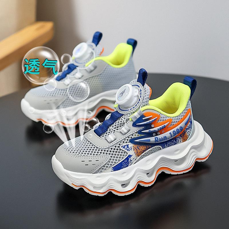 Boys shoes 2025 summer new girls mesh breathable hollow single mesh dad shoes middle older children's sports tide shoes