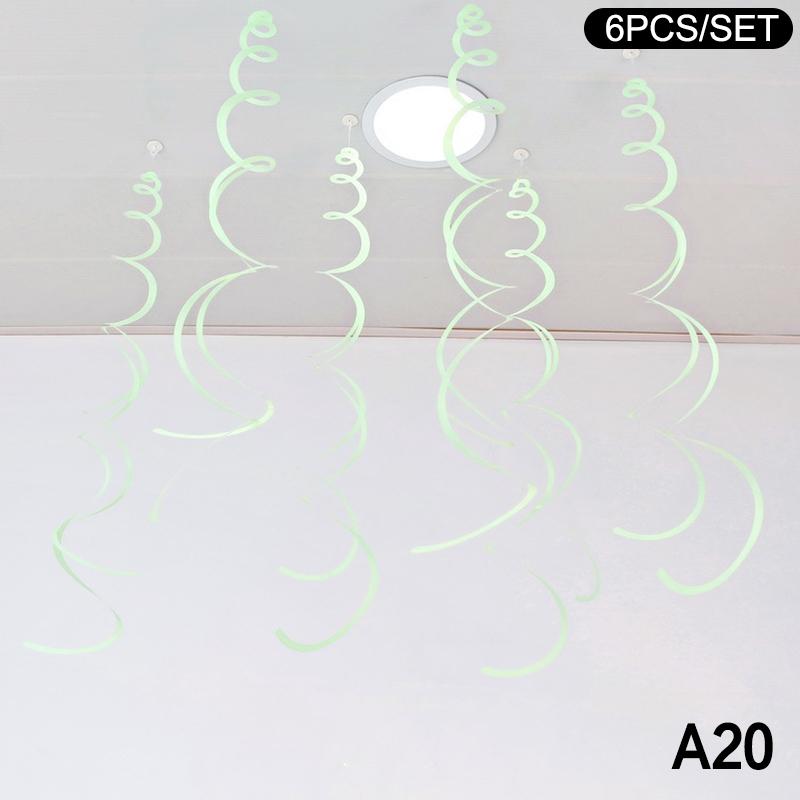 6Pcs Spiral Pendant Dangling Swirls Metallic Ceiling Hanging Streamers Ornament Christmas Wedding Birthday Balloons Decorations