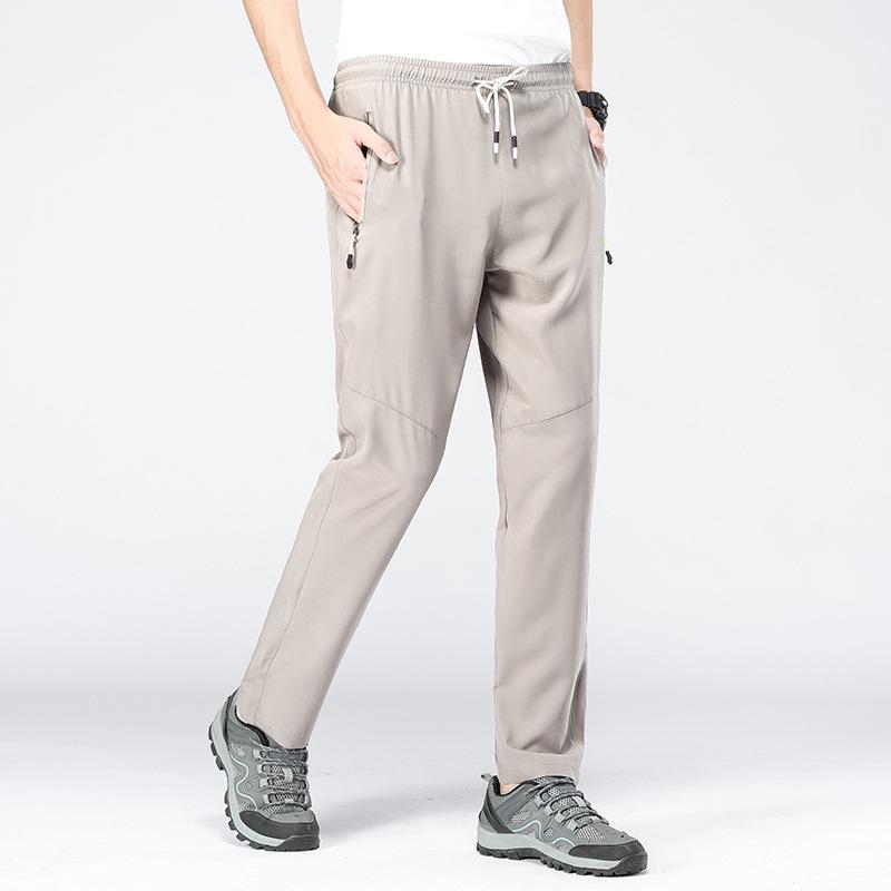 Sommer Herren Casual Elastische Taille Jogging Herrenhose Outdoor Sport Atmungsaktiv Lange Schnelltrocknende Hose