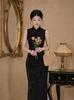 Black cheongsam 1011 new modified retro Chinese style high-end temperament elegant long high-end dress