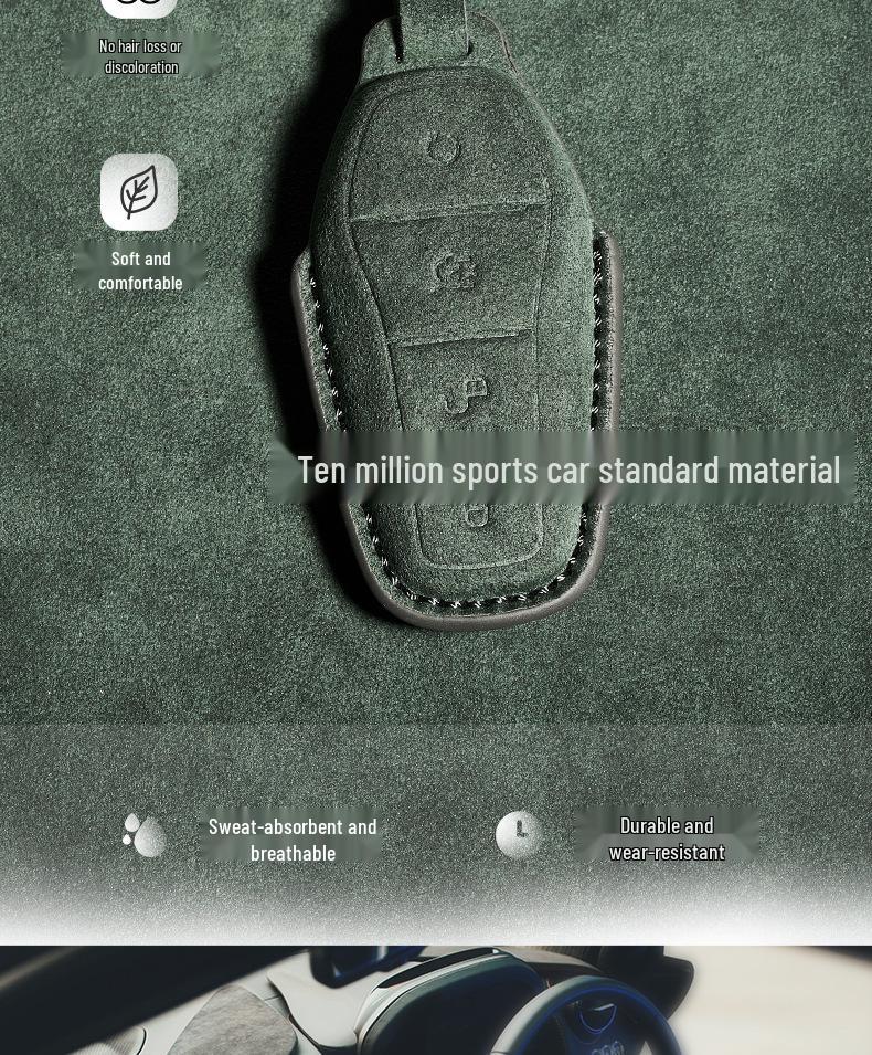 BYD Car Key Suede Case for Tang DMI, Han EV, Dolphin, Seal, Song PLUS, Yuan DMP Models