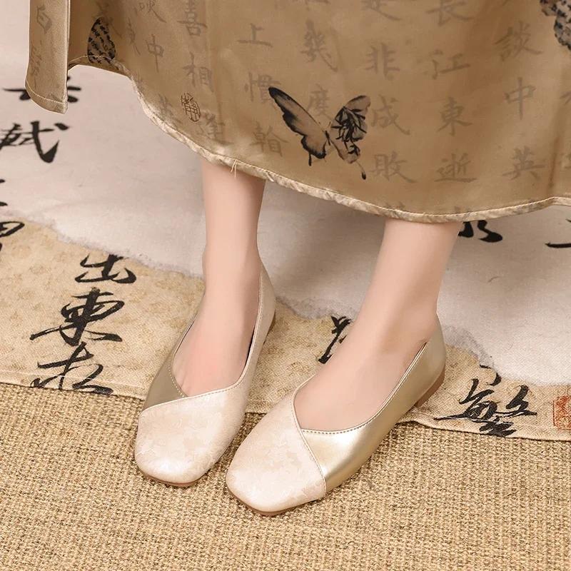 New Versatile Women's Autumn Shoes Thick Heel Shallow Mouth High Heels Korean Style Mom Shoes Mid-high Heels