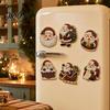 Holiday Refrigerator Magnets 6Pcs DIY Faux Pearl Painting Fridge Magnet, Santa Snowman Stocking Tree Office Decorative Gingerbread Snowflake Handmade