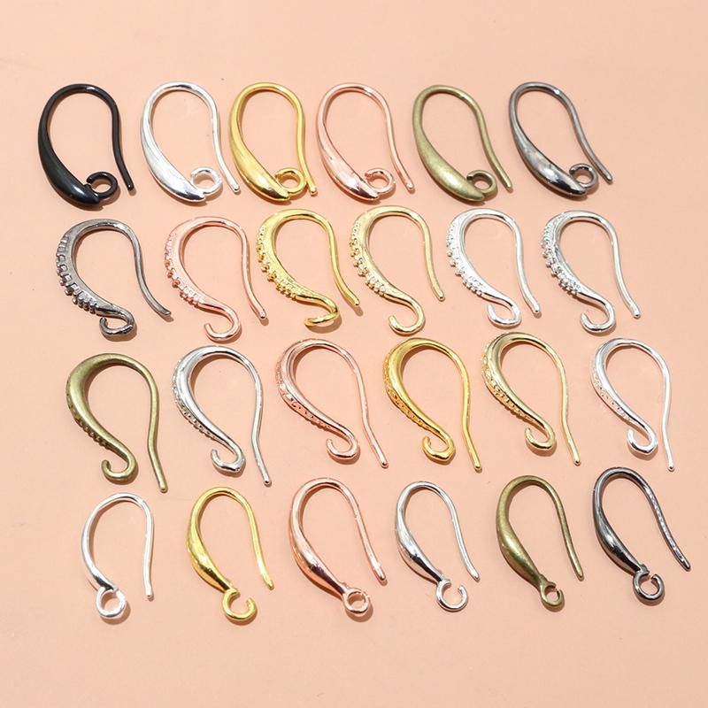 20pcs Craft Brass Small Earring Hooks Wire 4 Styles French Lever Earrings Hooks DIY Jewelry Making Accessories Findings