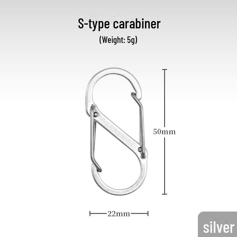 

S-образный Нет. 5 алюминиевых быстроразъемных крючков для альпинизма на открытом воздухе и 8-образный соединительный брелок для рюкзаков серебряный