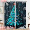2pcs   plane printing Curtains Vibrant Snowflake & Christmas Tree Polyester Woven (without rod) Holiday for Bedroom & Living