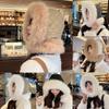 Pattern Plush Checkered Hat Women Winter Ear Protection Outdoor Warmth Cap Gift