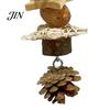 Wooden Parrot Chew Toy Toy, Pine Cone Bird Blocks Anxiety Relief Enrichment Cage Accessories for Small Medium Parrots Foraging Biting Beak Care