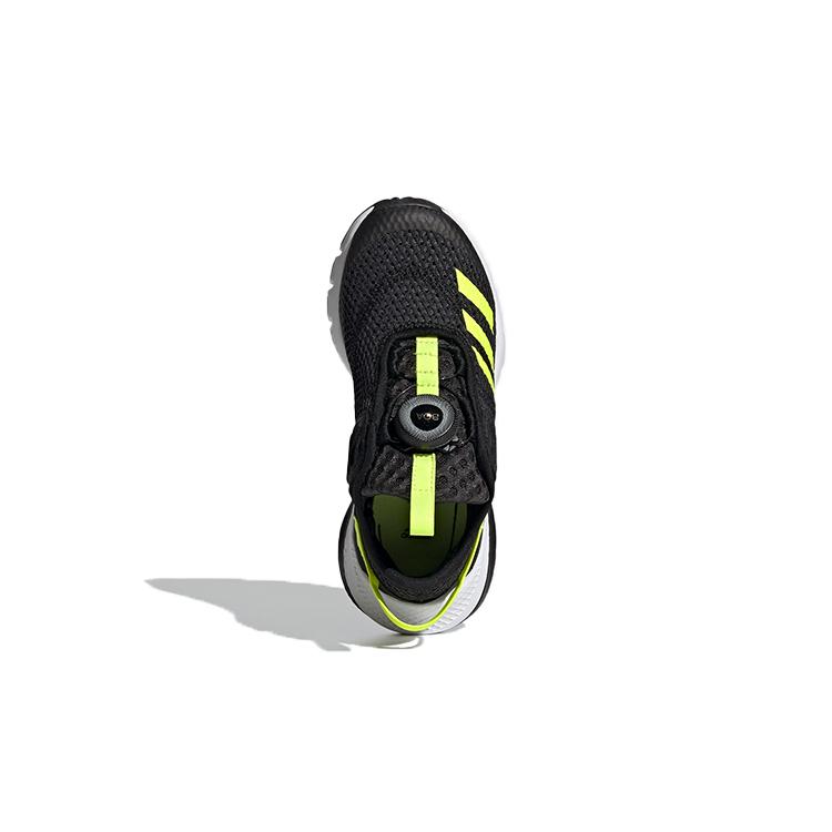 adidas Activefle Boa Abrasion Resistant Low Top Running Shoes Black Green Kids' FY0280