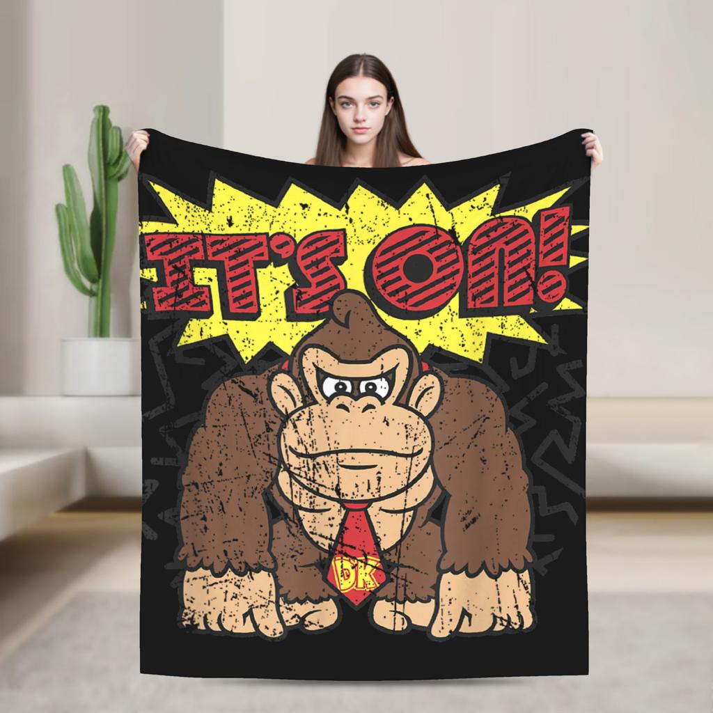 Fun Donkey Kongs Plush Blankets Girls Boys Flannel Bedding Throws For Couch Chair Super Soft Design Quality Bedspread Gift