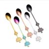 Creative Double Crown Stainless Steel Spoon High Value Dessert Spoon Household Coffee Stirring Spoon Golden Small Spoon