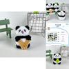 Adorable Plush Panda Keychain Cute Cartoon Animal Pendant Soft Toy With Pp Cotton Filling