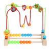 Wooden Bead Maze & Stringing Toy for Toddlers, Ages 2-4 - Enhances Hand-Eye Coordination