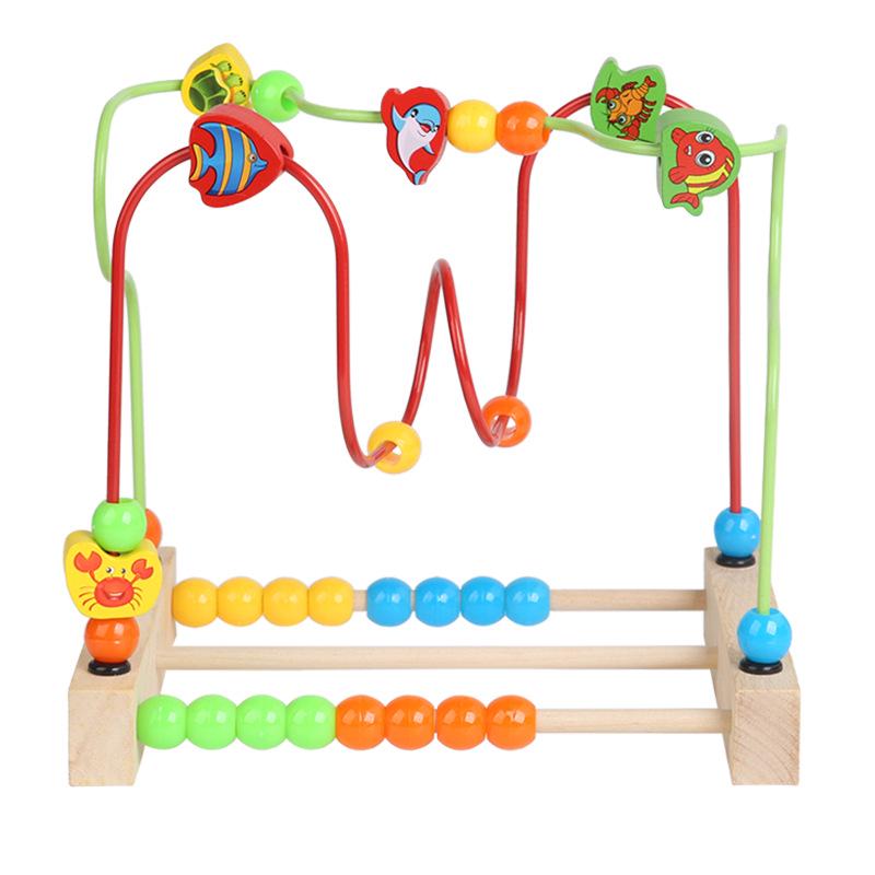 Wooden Bead Maze & Stringing Toy for Toddlers, Ages 2-4 - Enhances Hand-Eye Coordination