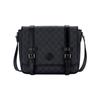 Gucci Skórzana torba listonoszka z logo w stylu vintage Męskie torby Czarny Szary 658542-KGDHN-1000