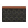 CELINE Triomphe Classic Monogram Canvas with Full-Printed Letter Logo Canvas and Lambskin Combination Card Holder Women's Brown