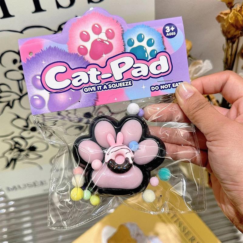 Giocattolo Fidget Squishy a forma di artiglio di gatto con paillettes carino, giocattolo antistress a rimbalzo lento, giocattolo antistress a pizzico, decompressione, zampa di gatto, giocattolo morbido da spremere
