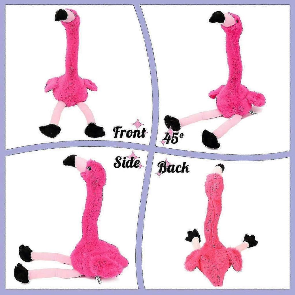 Talking Flamingo Repeats What You Say Twisting Electric Interactive Animated Toy Speaking Plush Buddy Gift for Toddlers Birthday Festival Holiday, Pin
