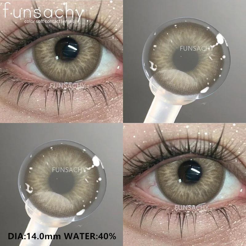 FUNSACHY 1 Pair Brown Colored Contact Lenses for Eyes Cosmetic Pupils Lenses Green Eye Contacts Natural Gray Lenses Y2k Colorcon
