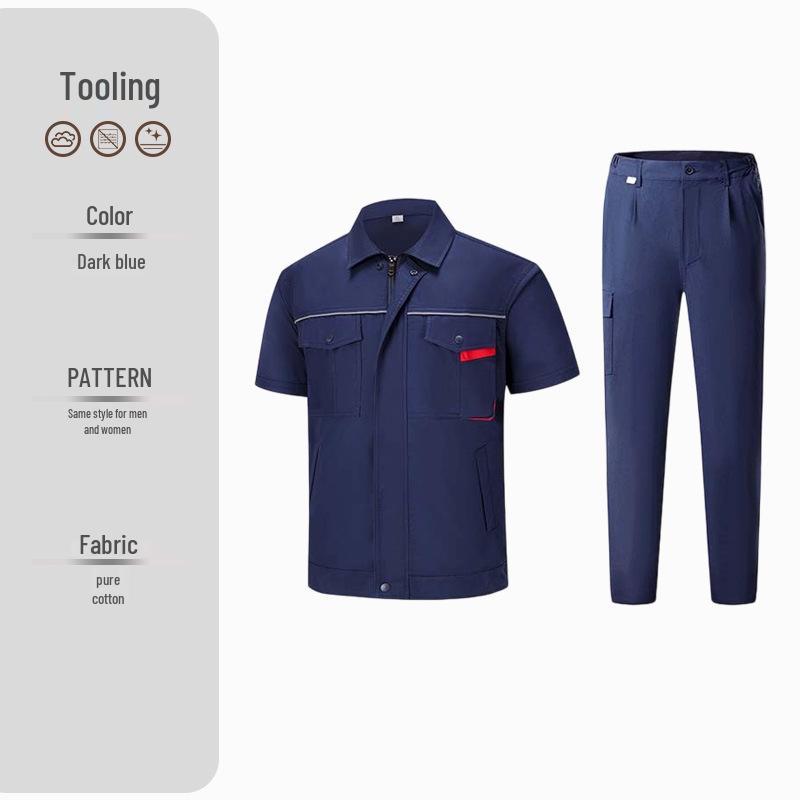 Durable Summer Cotton Twill Workwear Set with Custom Logo - Wear-Resistant Labor Protection Uniform