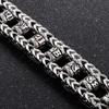 Religious Bracelet for Men 316L Stainless Steel 22MM Buddhist Scriptures Link Men's Bracelets Leather On Hand Jewelry Massive