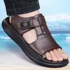Fashion Summer New Leather Sandals for Men Fashion Casual Solid Color Dual-use Beach Shoes Male Soft Sole Designer Slipper Shoes Man