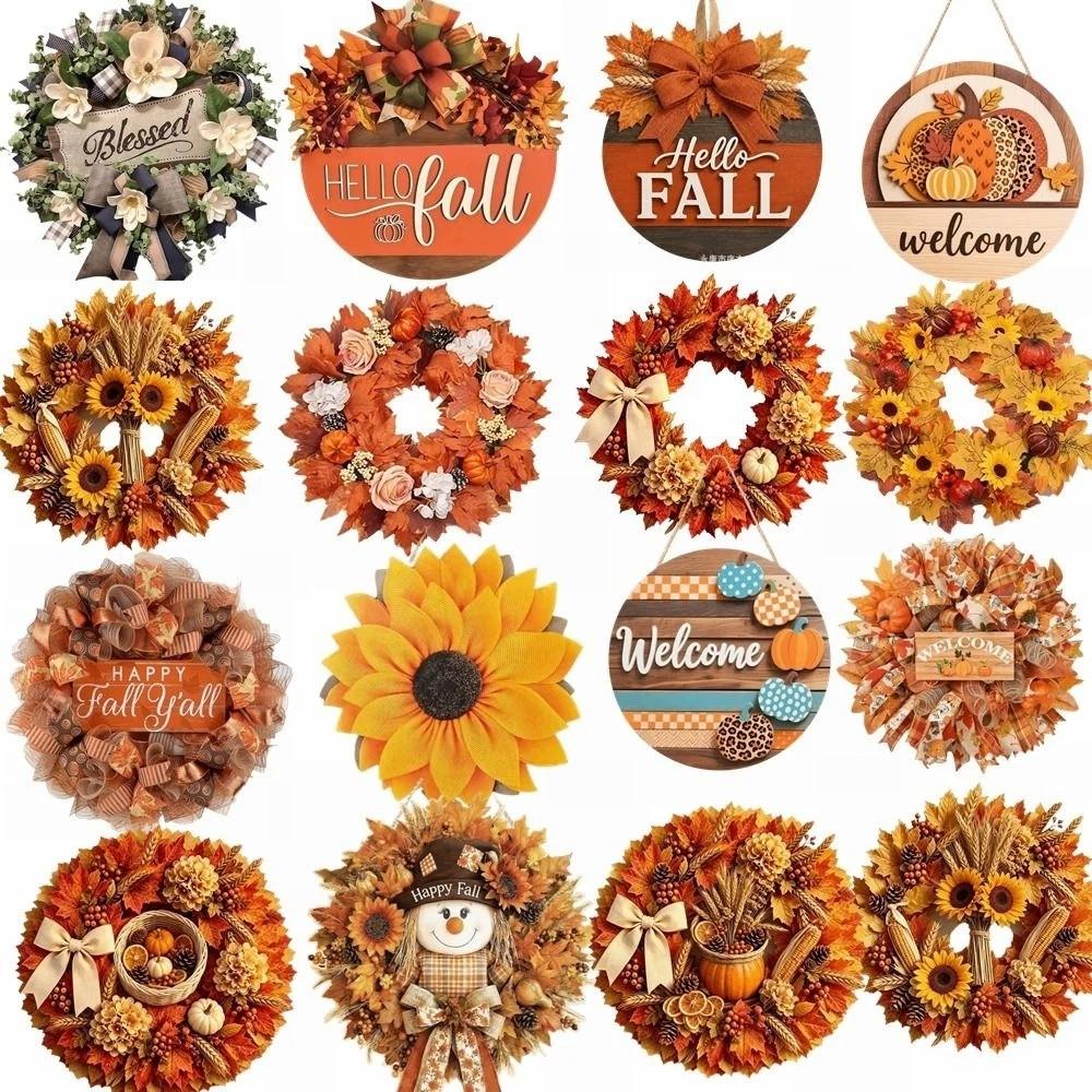 2D Flat Print Fall Halloween Decorative Sign Rustic Harvest Hanging Sign  Indoor Wall