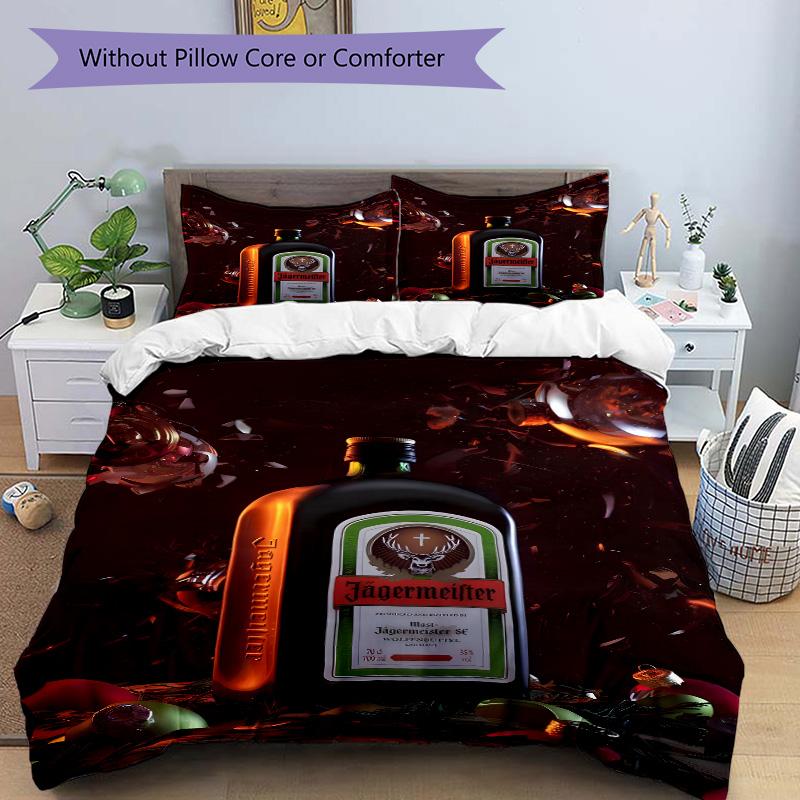 Jgermeister Unique Beverage Print 3Pcs Bedding Setduvet Cover With 2 Bedropillowcase Home Birthday Gift