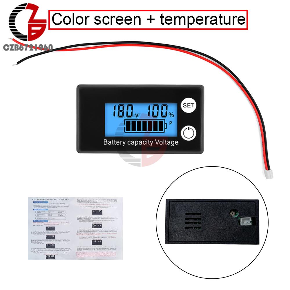

6133A Battery Capacity Indicator LCD Digital Power Meter Lead-acid Lithium LiFe PO4 Voltage Tester for Car Motorcycle DC 8-100V