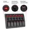 Marine Rocker Switch Panel 6 Gang Car Switch Panel Waterproof with Sticker Interior Parts LED Light 12~24V Circuit Control