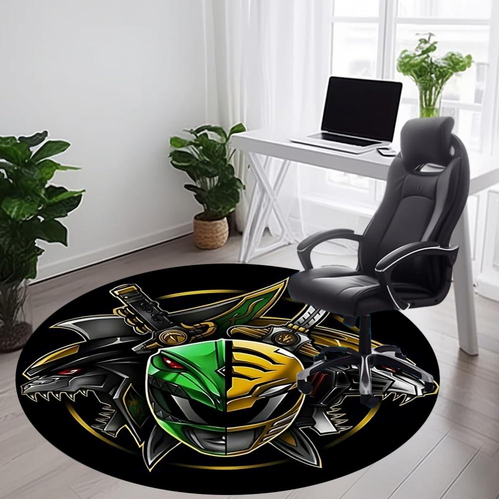 1PC Power Rangers Office Round Rug, Non-slip, Soft and Durable Office Rug for Interior Decoration, Perfect for Office, Beautiful Decoration