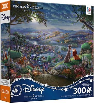 Ceaco Disney Thomas Kinkade Lady and the Tramp Fall In Love 300 Piece Jigsaw Puzzle - - - -