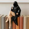 Mysterious Lady Statue Masked Gothic Resin Figurine Desktop Fireplace Shelf Decor Entryway Table Ornament Home Decor Sculpture