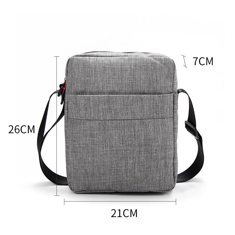 Men's Black Oxford Cloth Waterproof Crossbody Shoulder Bag - Large Capacity, Minimalist Design for Casual Travel