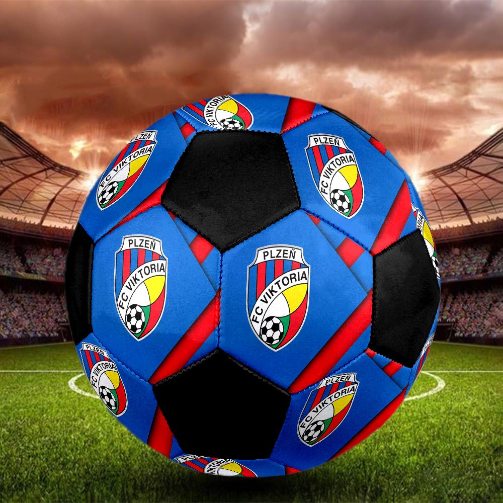 TAGLIA 5 Pallone da Calcio FC Viktoria Plzeň Colorato Per Tutte le Età Cucito a Macchina PVC Pronto per la Competizione Resistente Alta Rimbalzabilità