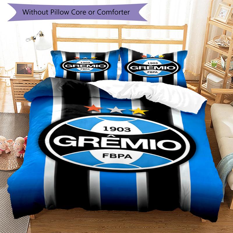 Grêmio FBPA Printed Pattern Duvet Cover Set – Includes 1 Duvet Cover and 2 Matching Pillowcases Bedroom Decor Christmas Gifts