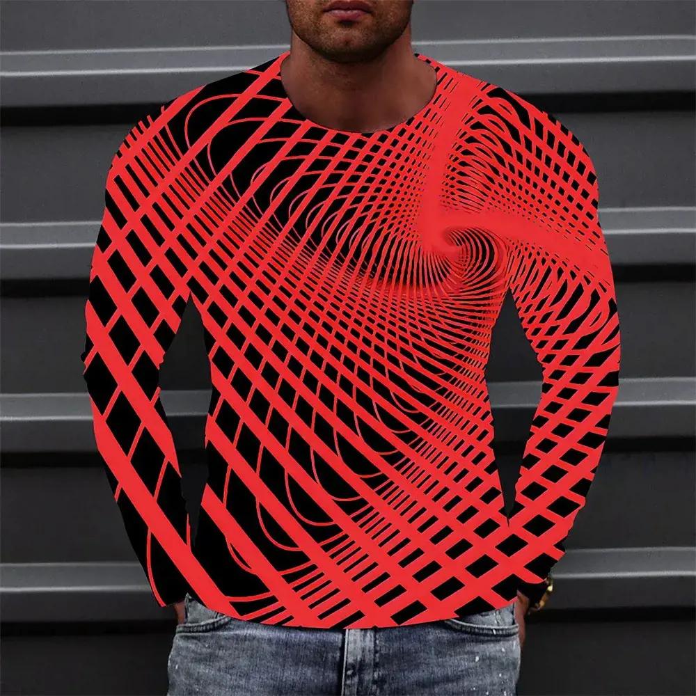 Men's T shirt Tee Graphic Gradient Crew Neck Clothing Apparel 3D Print Outdoor Daily Long Sleeve Print Fashion Designer Vintage